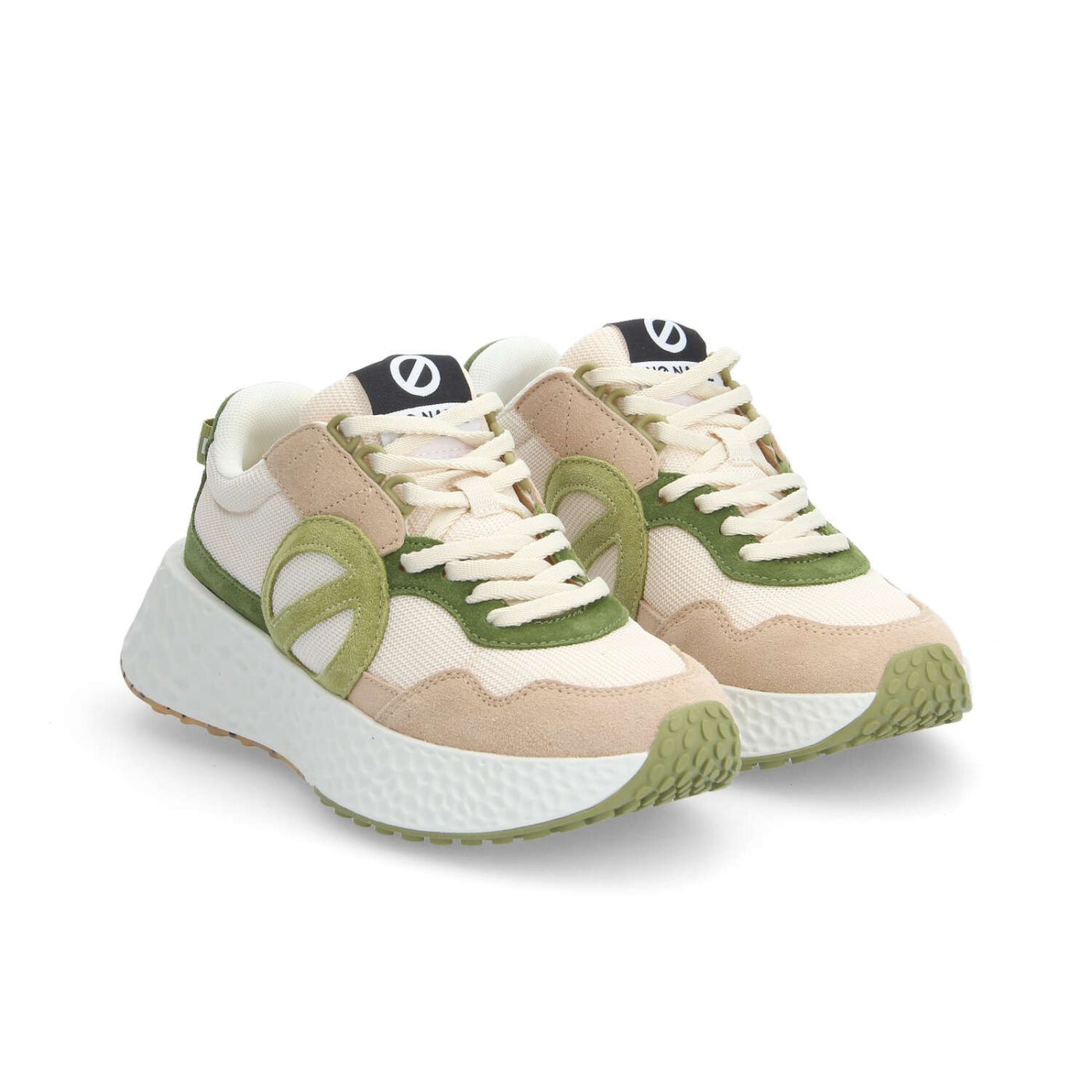 CARTER JOGGER W - SUEDE/KNIT/SUED - BEIGE/BLANC CASSE/VERT